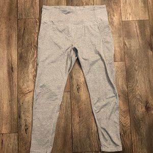 Black and white striped women’s workout leggings